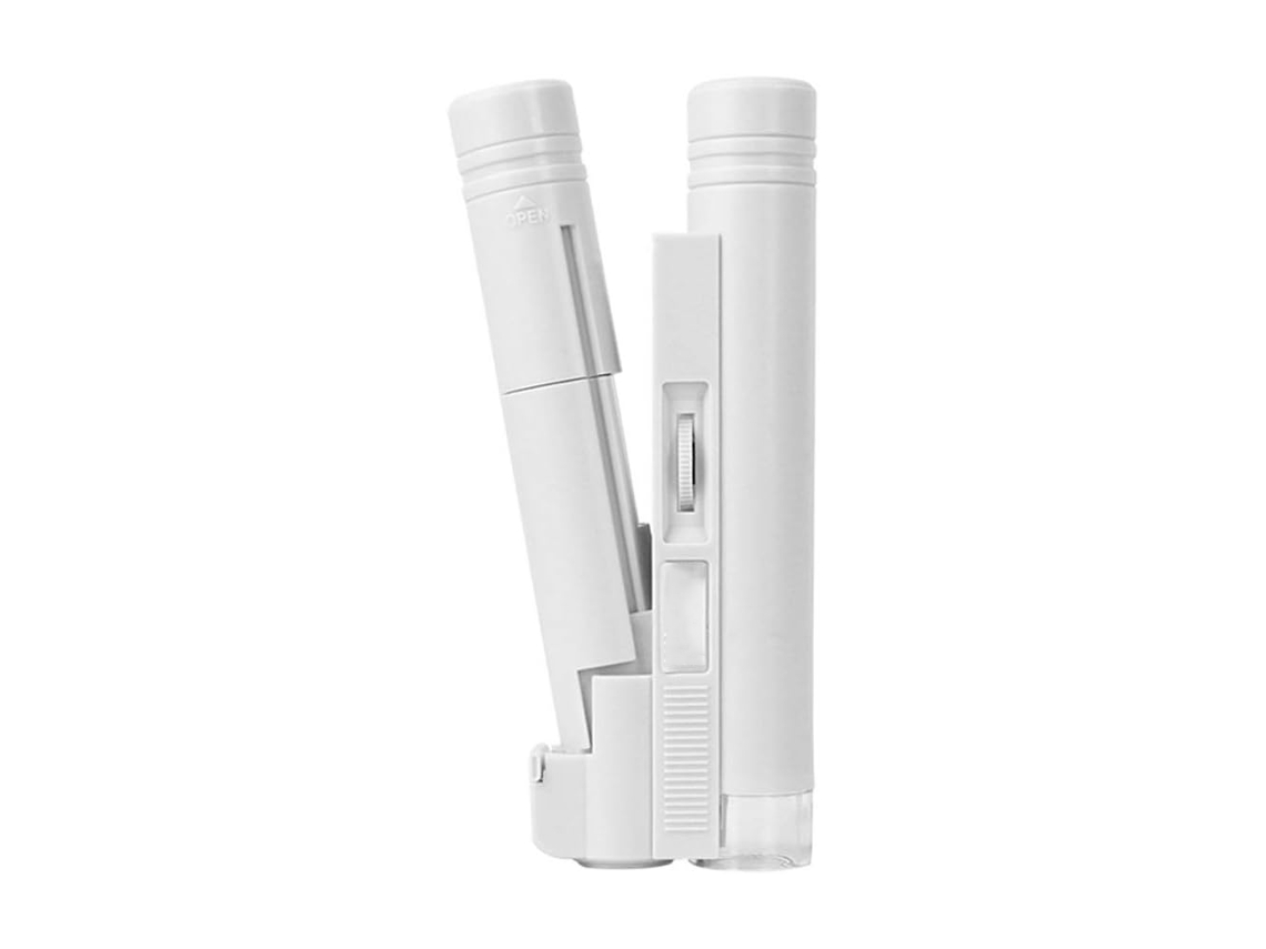 Lupa de Bolso Mini 80x, Lupa Portátil de Tubo Duplo com Iluminação Led para Leitura Livros, Mapas, Joias, Artesanato e Identificação BRILVIBERA