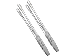 Pinça Para Bife Compacta E Vazada Em Aço Inoxidável 304, Ideal Para Churrasco E Uso Em Restaurantes, Conjunto Com 2 Unidades