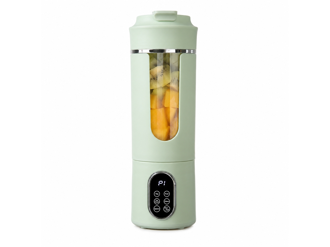 Liquidificadora Portátil Recarregável Para Sumos E Triturar Gelo, 12 Lâminas, 7,4 V, Bateria Dupla 1300 Mah, Verde, Versão Inglesa