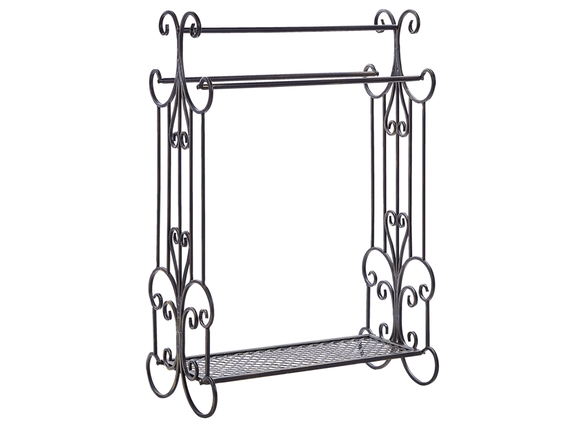 Suporte para toalha BELIANI Gladis de Ferro Preto 60x35x90