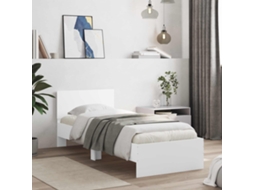 Vidaxl Estrutura De Cama Com Cabeceira Branco Derivados De Madeira