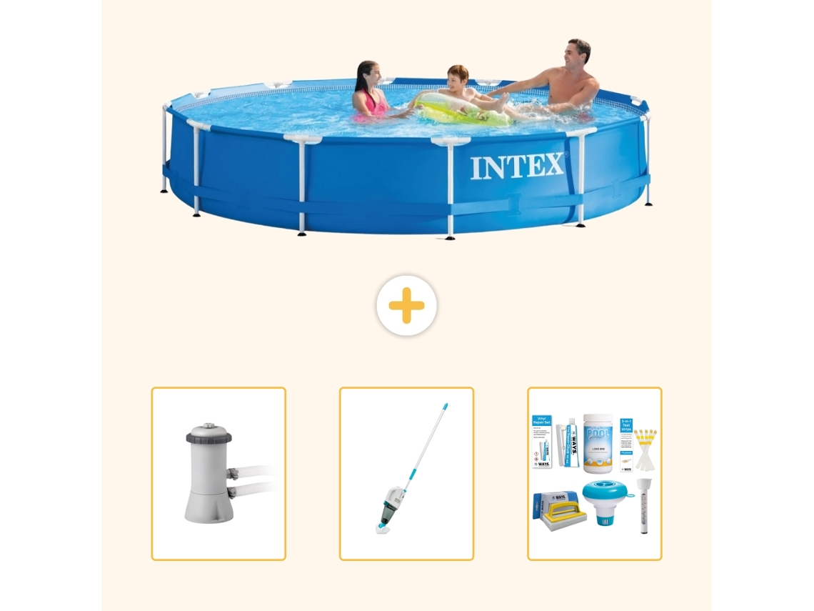 Intex Piscina Com Estrutura Redonda - 366x76 Cm - 4-peças S22468