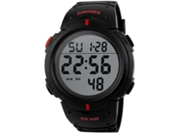 Lurelia Relógio Digital Masculino, Visor Digital, Alarme, 15 Mm, Resistente À Água 50m