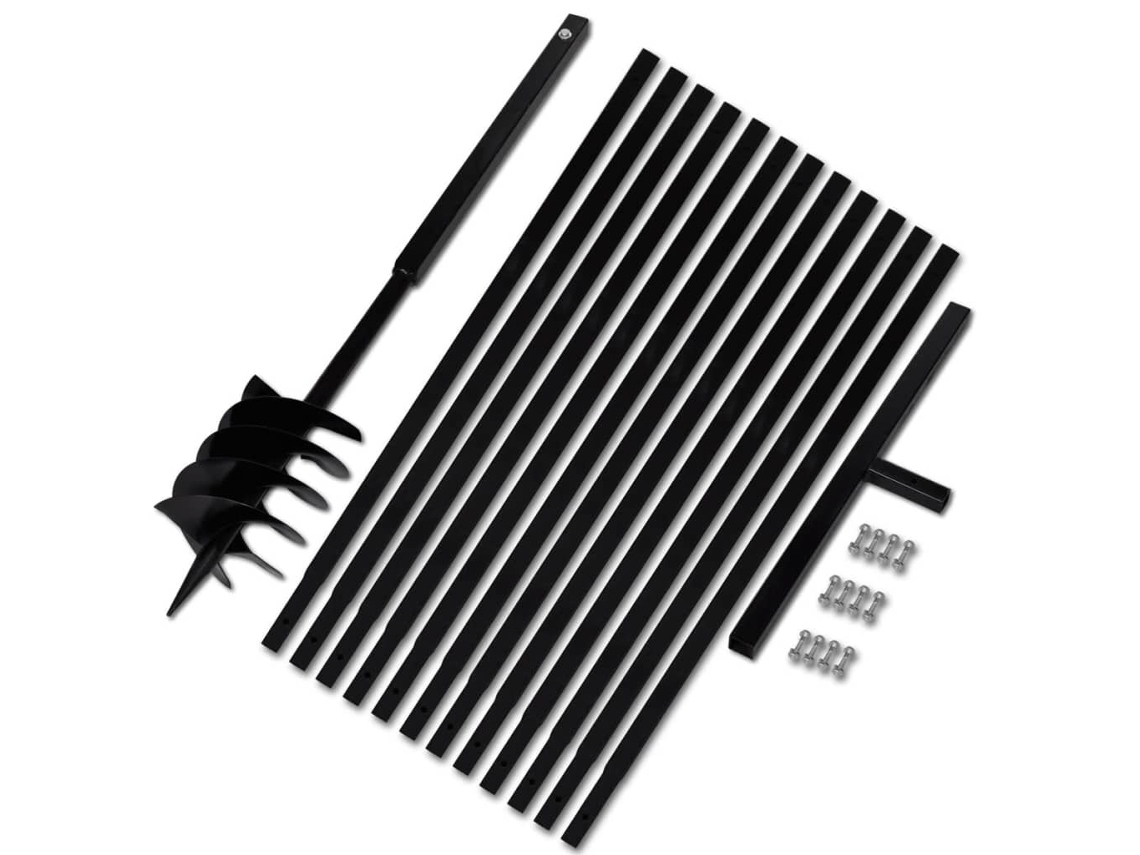 vidaXL Broca de solo manual 180 mm com tubo de prolongamento 13 m aço