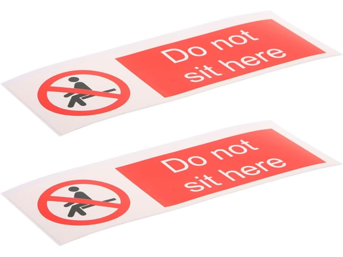 2 Adesivos De Pvc Com Sinal De Advertência, 150x50mm, Para Áreas Escolares E