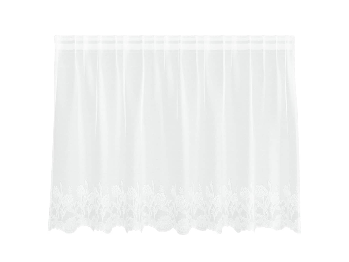 Conjunto 1 Cortina De Renda Vidaxl Branco Poliéster (100 X 200 Cm)