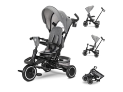 Triciclo duplo compacto Freccia com assento giratório 360°, peso embalado de 25 kg, da LORELLI, cinza*