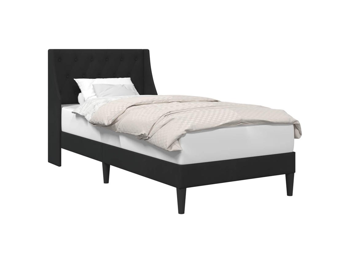 Conjunto 1 Cama Moderna Vidaxl Preto Veludo (80 X 200 Cm)