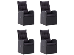 Maison Exclusive - 5 Pcs Conjunto De Jantar De Jardim Preto