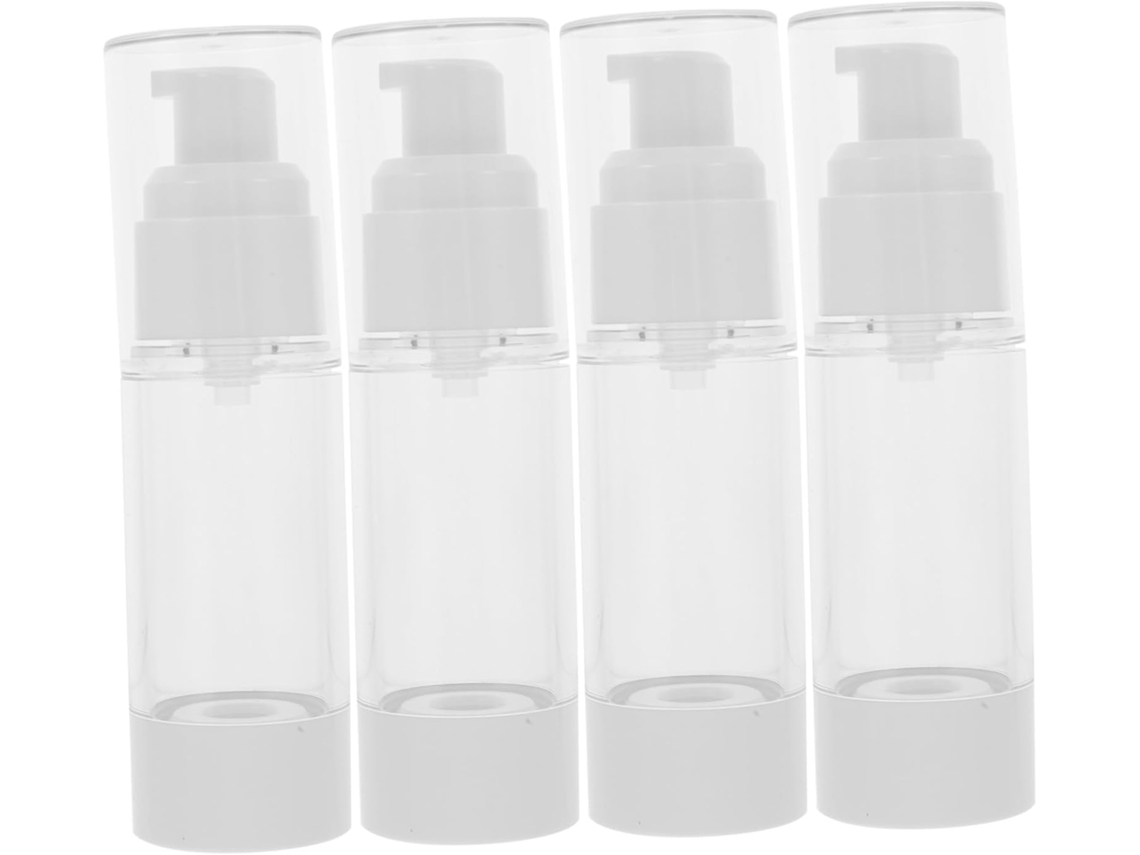 Conjunto De 4 Frascos De Viagem Vazios Com Bomba Airless, Pequenos Pulverizadores Para Loções E Cosméticos.