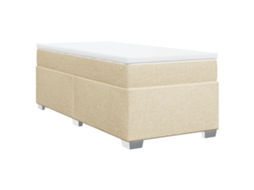 Cama com Molas/colchão 100x200 Cm Tecido Cor Creme MAISON EXCLUSIVE