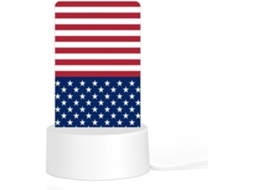 Luminária Noturna Listrada Com A Bandeira Americana, Durável, Resistente À Ferrugem, Com Leds Que Não Enferrujam