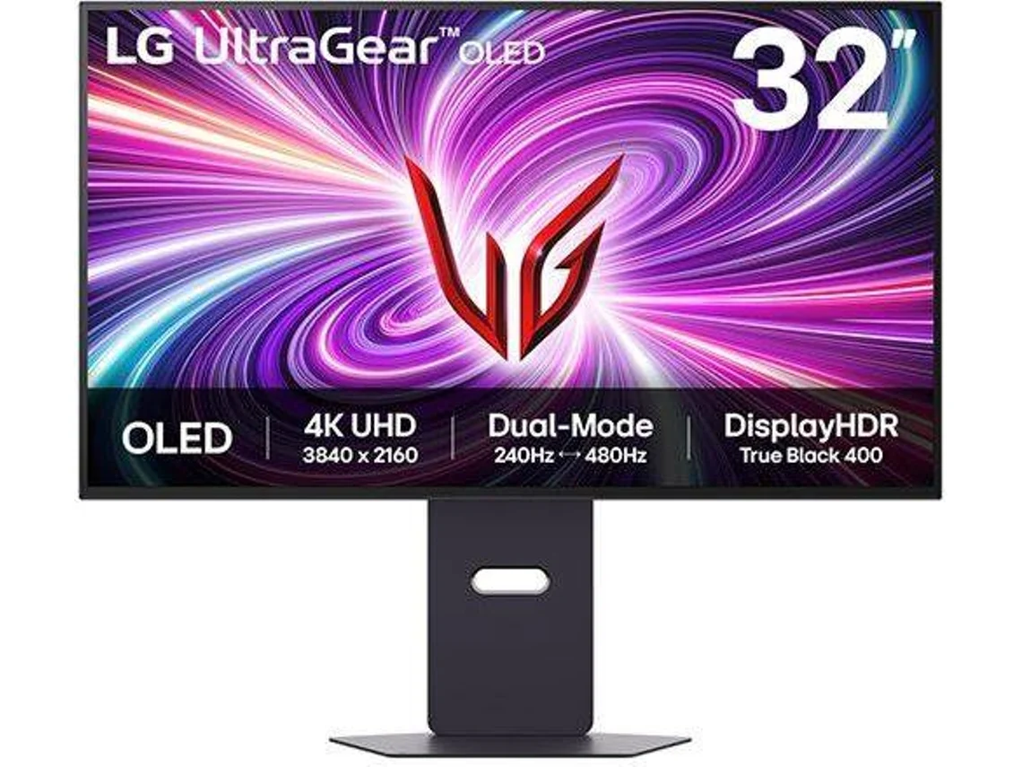 Monitor Gaming LG UltraGear 32GS95UV-B (32" - Dual Mode - 4K Ultra HD - OLED - 480 Hz - 0.03 ms - NVIDIA G-SYNC)