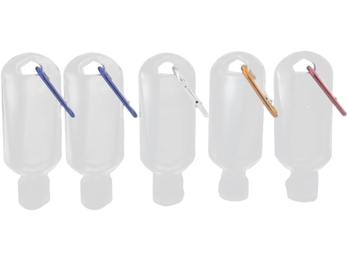 Frascos de Viagem Recarregáveis 50ml, Frascos Abridores, Multicoloridos, Conjunto de 6