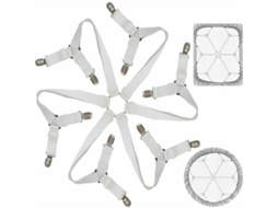Lurelia Tensores Para Lençol 2 Peças Nylon Metal Ajustável Elástico Colcha Colchão Cama Branco