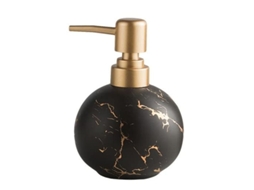 2026 dispensador de Jabón de Cerámica Redondo Negro, Bomba Anti óxido, 300ml, para Baño o Cocina