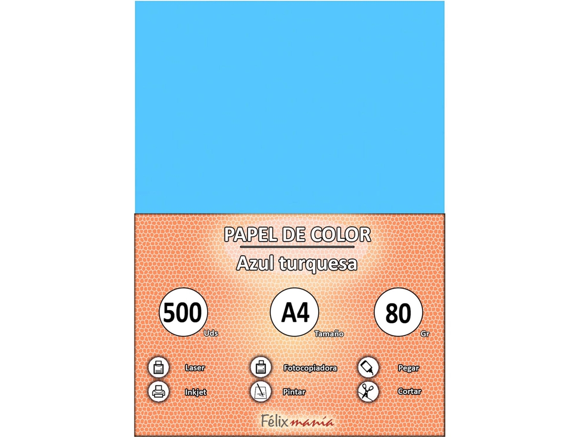 Papel 80Gr A4 Turquesa 500 Folhas