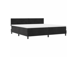 Maison Exclusive - Cama Box Spring Led Com Fitas Led Preto 200 X 200 Cm Veludo