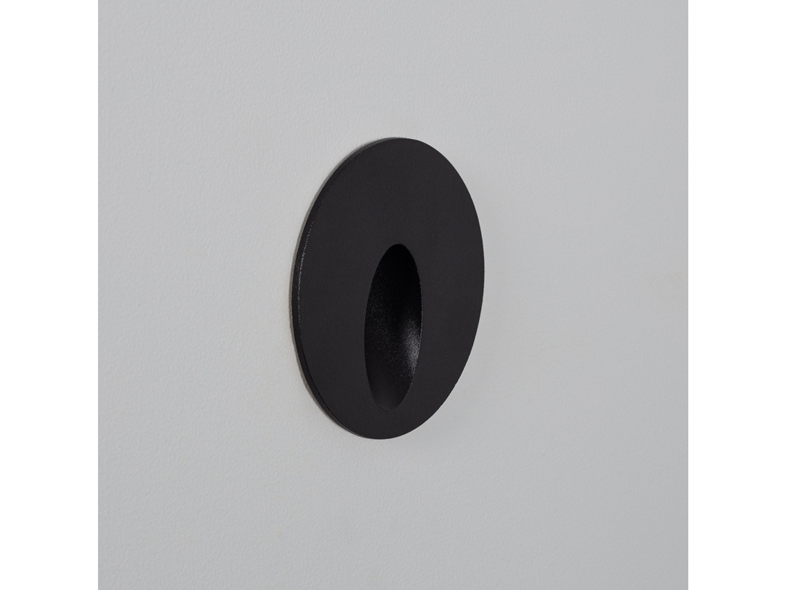 Baliza Exterior Led 3w Encastrável De Parede Circular Alumínio Preto Boiler 4000k Branco Neutro