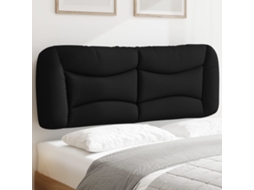 Vidaxl Almofadão De Cabeceira Hvar 120 Cm Tecido Preto