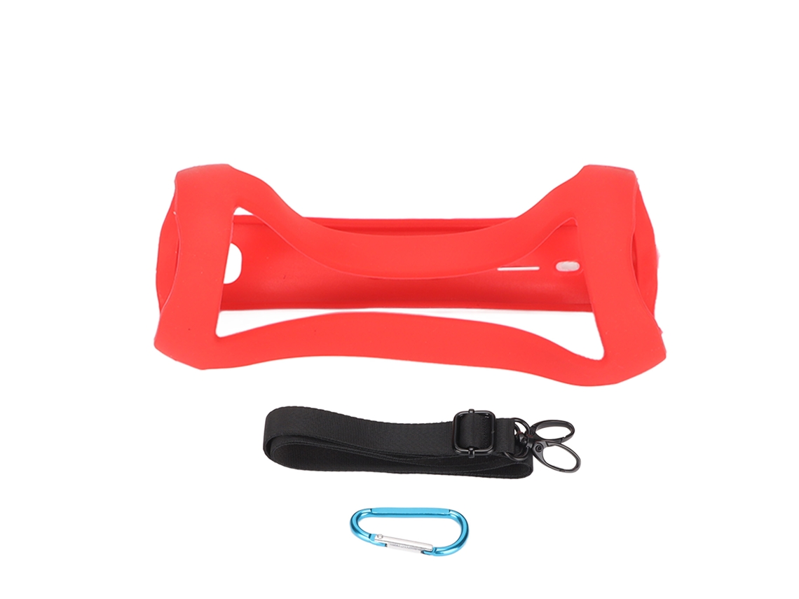 Funda de Silicona para Flip5 Con Correa para El Hombro Y Mosquetón Protector de Altavoz Rojo