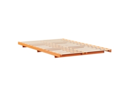 Conjunto 1 Estrutura Da Cama Vidaxl Castanho Madeira De Pinho Maciça (140 X 190 Cm)