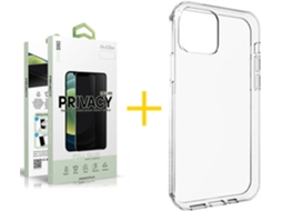 Capa + 1 Película de Vidro Anti-Spy iPhone 13 Mini SKYHE Silicone Liso Transparente