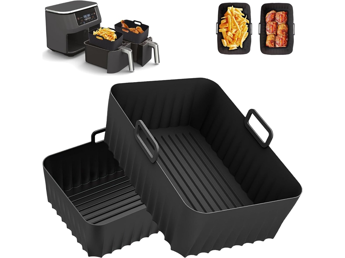 Forma De Silicone Reutilizável Para Fritadeira A Ar, Resistente A Óleo E Calor, Para Cozinhar E Assar Com Limpeza Simples