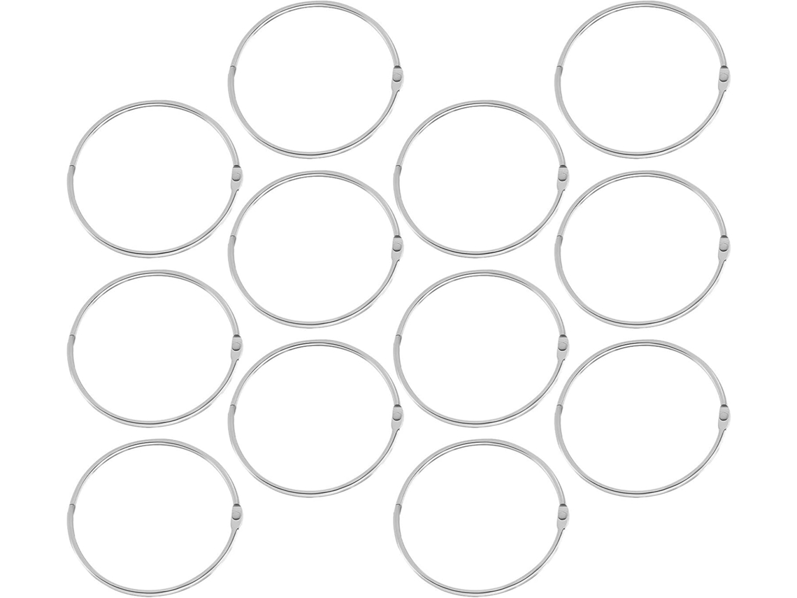 Conjunto de 12 Dobradiças Aneis de Metal Reforçado, Ideias para Organização de Mesas, Sala de Aula e Artesanato