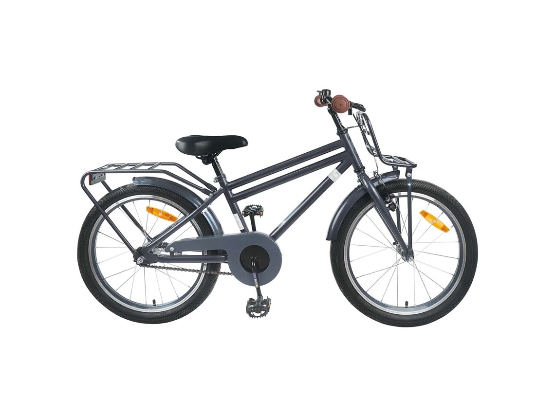Vidaxl Bicicleta Infantil 20 Polegadas Para 6-11 Anos Cinzento-escuro