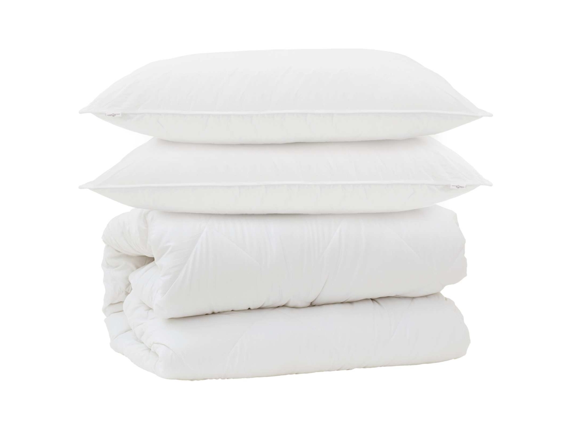 Edredão | Edredom | Duvet Com Travesseiros Com Travesseiro 3 Pcs Branco Microfibra