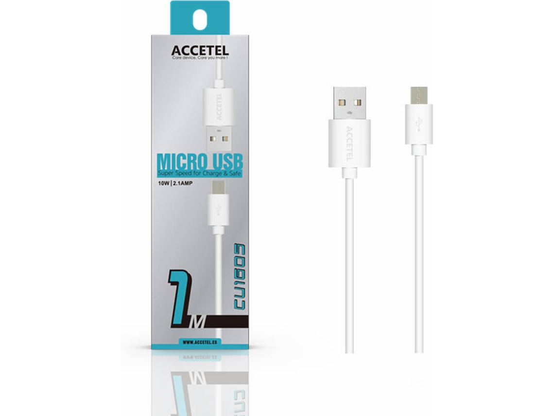 Cabo ACCETEL (Micro-USB - 1 m - Branco)