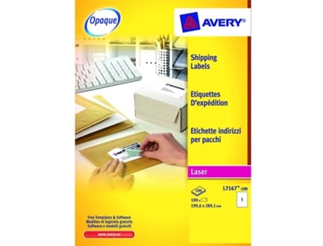 Etiqueta Adesiva Avery Branca Cartão de Visita Medidas 99.1X57mm Inkjet Laser Copiadora 1000 Unidades Caixa de 100 Folh