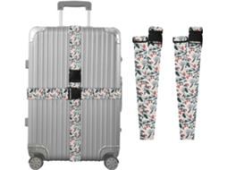 Conjunto De 2 Cintas Bagagem Com Estampa Ramos Azevinho Para Malas, Cintas De Viagem, Acessórios Para Cintos, Conector