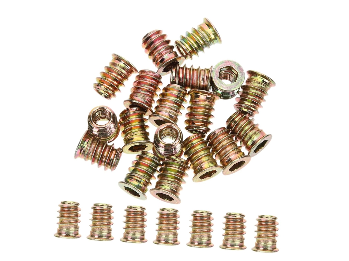 Lifkome Conjunto De 100-conectores Roscados Para Móveis, Insertos De Aço Reforçado Para Fabricação
