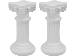Enfeites Criativos Resina Branca Conjunto 2 Anjos Forma Coluna Romana Decoração Jardim Estilo Retrô Europeu GOKOCO
