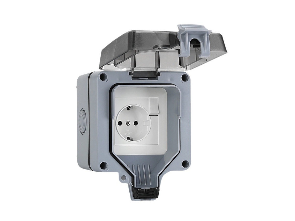 Tomada Externa Ip66 com Interruptor Luz Indicadora Tampa Articulada BRILVIBERA