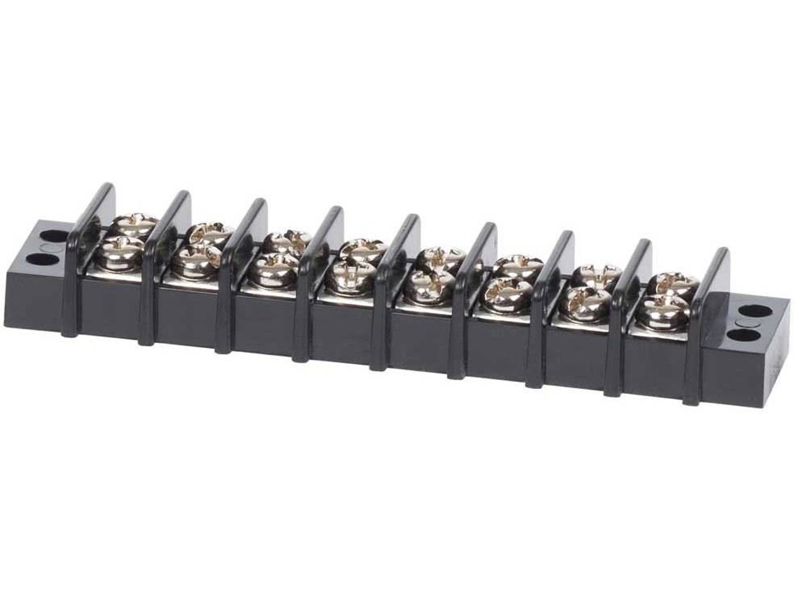 Tomada Elétrica BLUE SEA Terminal Block 20A 8 Circuits Preto