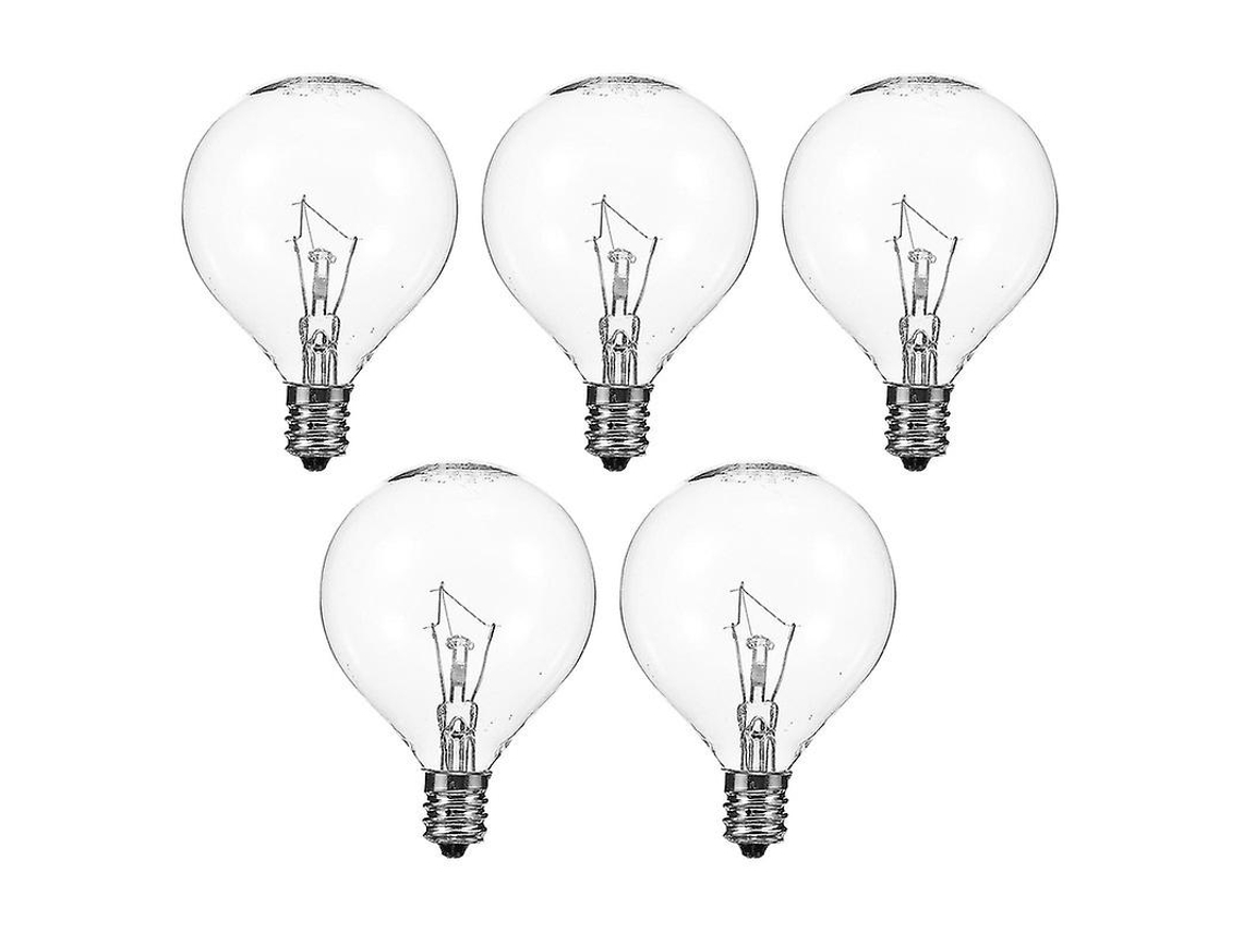 Rebe 5pcs Bombilla de Lámpara Difusora de Cera Aromática E12 25w Regulable Transparente para Calentadores de Cera 7,00x5,00x5,00cm Cor Transparente