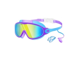 Óculos De Natação Infantis Com Clipe Nasal E Protetores Auriculares, Proteção Uv Antiembaçante, Lentes Resistentes A Estilhaços.