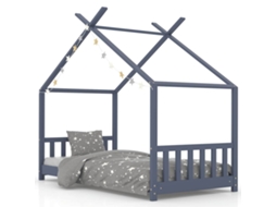 Kids Bed Frame, Kids Bed Frames Vidaxl Cinzeto Madeira De Pinho (80 X 160 Cm)