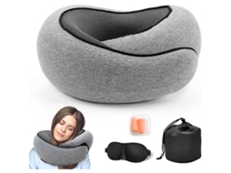 Travesseiro Cervical Cinza, em Espuma Viscoelástica, para Aviões AQUAFORGE