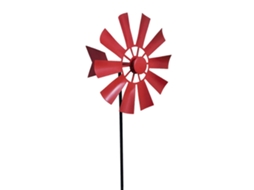 Rebe adorno de Jardim Molino de Vento de Ferro Forjado Giratório Ornamental Paisagismo Rojo