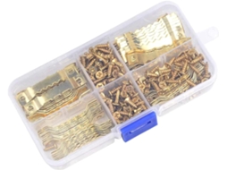 Pacote Com 100 Ganchos Dourados E 200 Parafusos Para Molduras De Quadros Para Uso Doméstico E Profissional