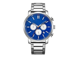 Reloj Hombre De Moda Curren Cuarzo Acero Resistente Al Agua (caja Blanca Dial Azul)