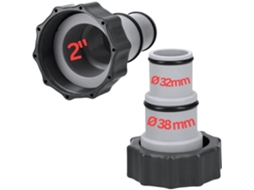 Conjunto de 2 Adaptadores para Piscina Kalitec I 38 Mm e 32 Mm com Rosca Interna 5 1 Cm I Tomada para Mangueira Ø 32-38 Mm com 394 SSS