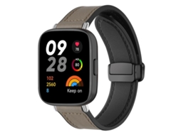 Bracelete para Redmi Watch 3 Fivela Magnética Estampa Crazy Horse Taupe XIAOMOYU
