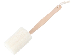Escova De Banho Bucha Natural, Escova Esfoliante Corporal De Tamanho Médio Com Cabo Longo Madeira, Esfoliante Para Pele
