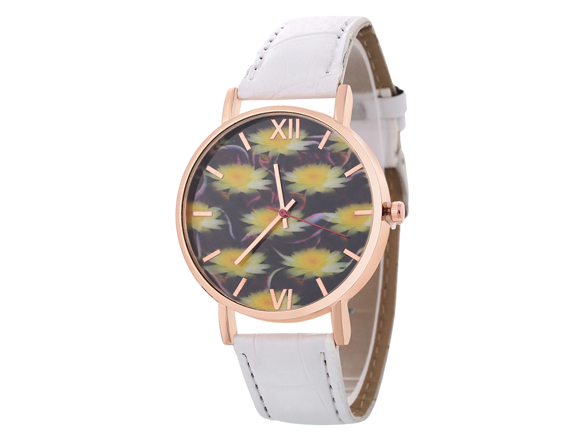 Reloj De Pulsera De Aleación Con Dial Redondo Analógico De Cuarzo Para Mujer Y Hombre(blanco)