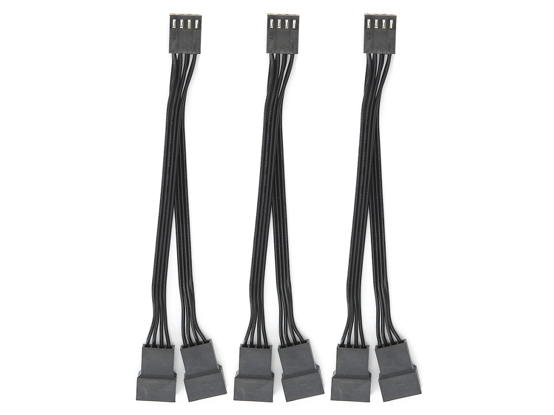 Cable Divisor En Y de 3 peças para fonte de alimentação de ventilador de caixa de computador S/MARCA